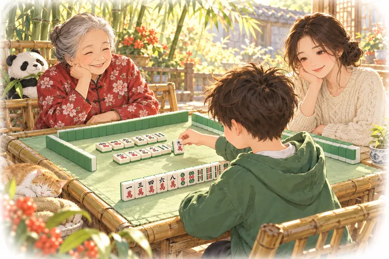 从牌墙摸一张,再打一张到桌子中间